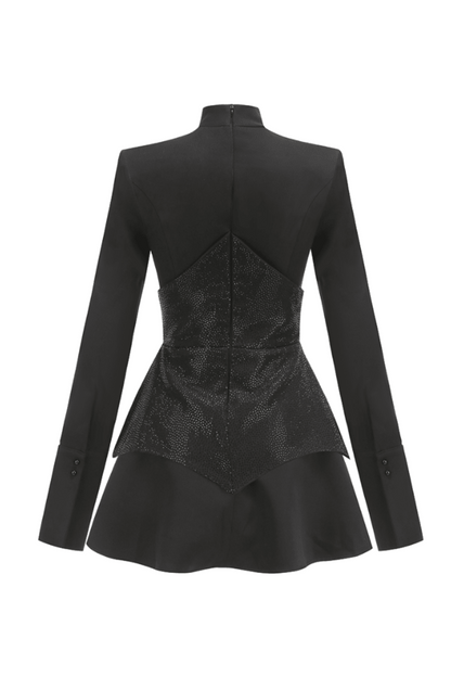 Minivestido de manga larga con adornos Stella 