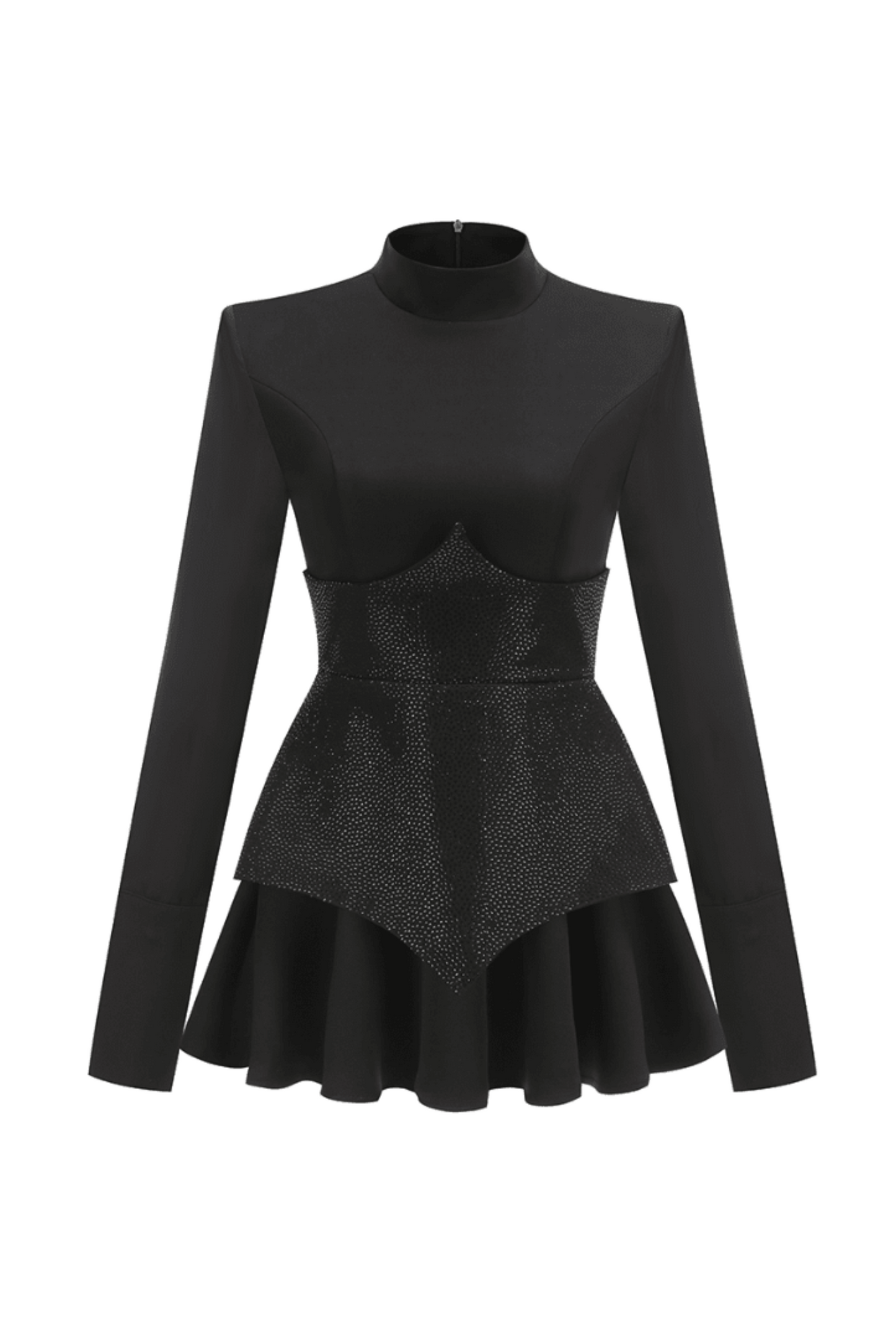 Minivestido de manga larga con adornos Stella 