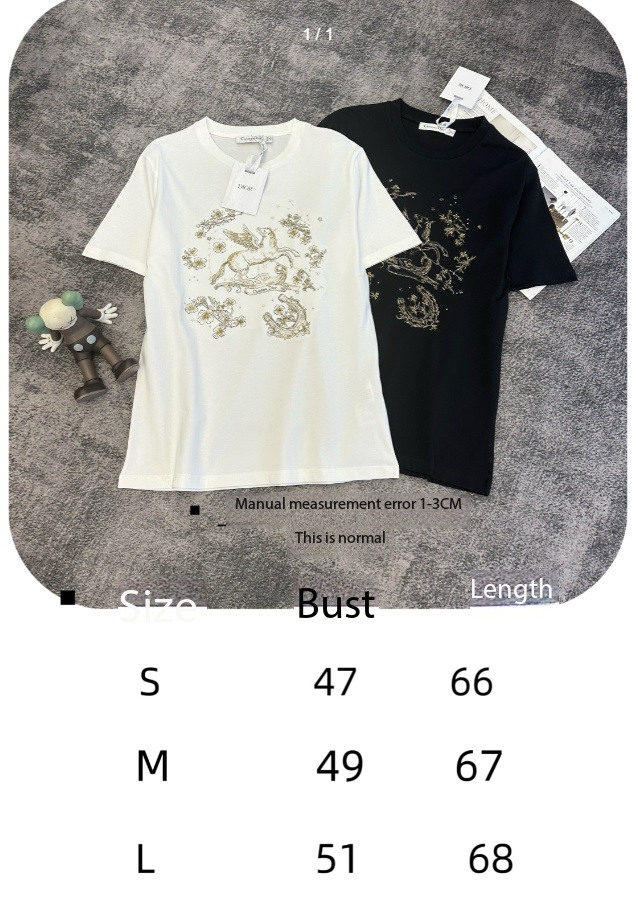 CD SS26 Pegasus Motif T-Shirt Cotton 350855