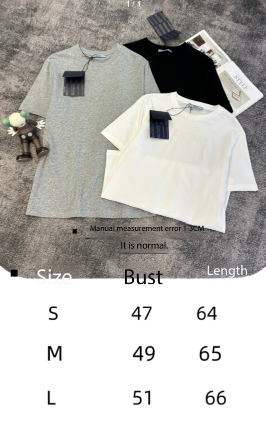 Prada Embroidered-Triangle Jersey T-shirt Cotton 350636