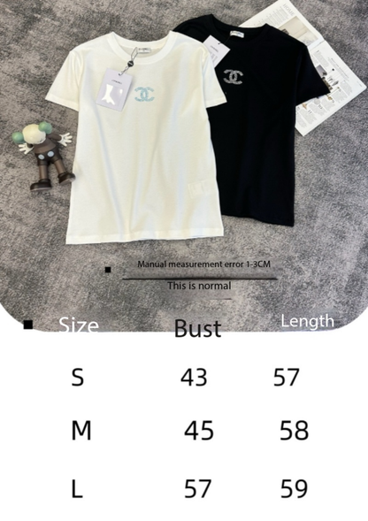 CC SS26 Interlocking CC Logo T-shirt Cotton 350614