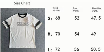 Celine SS26 Color-blocked Letter Print T-shirt White Black Cotton 350495