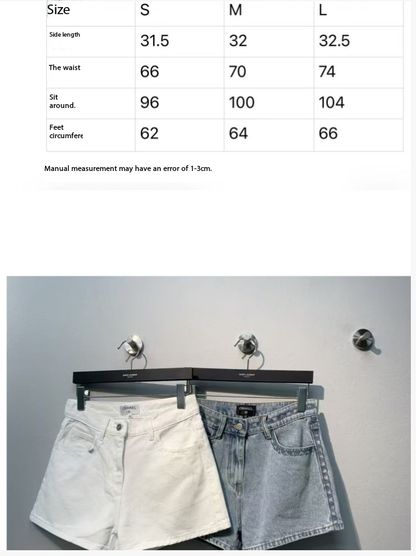 CC SS26 High-Waisted Wide-Leg Denim Shorts Light Blue Cotton 350944