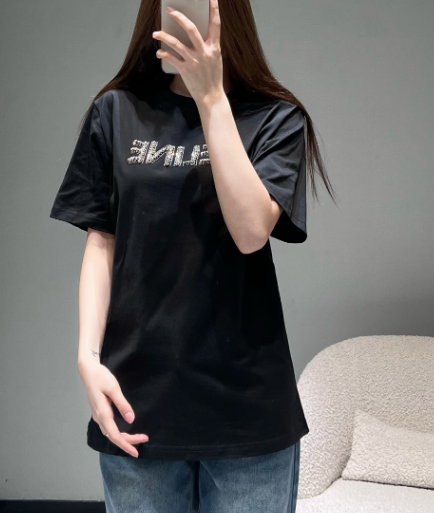 Chanel 26SS Short-Sleeve T-Shirt with Logo Black in Cotton 892729