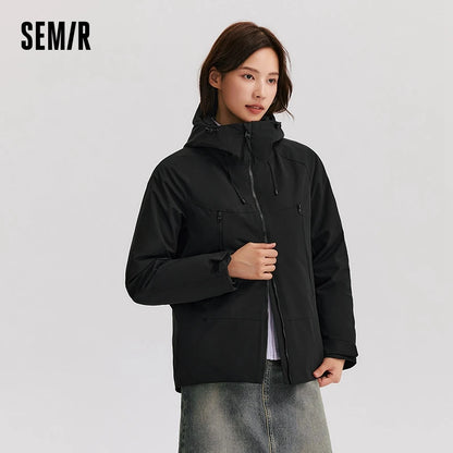 Chaqueta de plumón para mujer, tres en uno, impermeable, cortavientos, transpirable y transpirable, de invierno, de dos piezas.