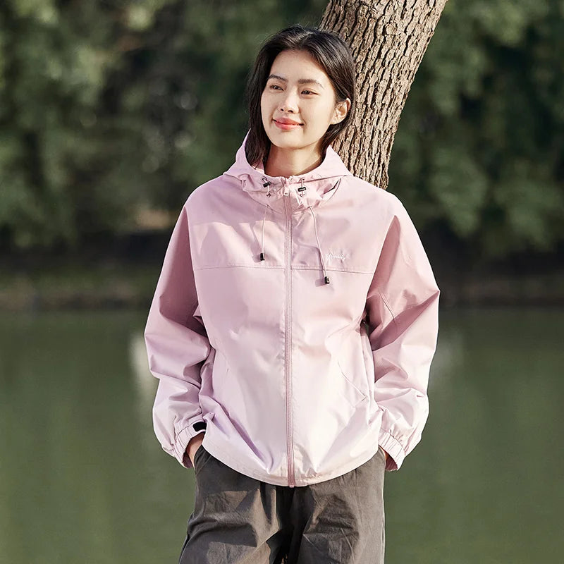 Jacket Women Mid-Length Loose Embroidered Casual And Versatile Spring New Three-Proof Hooded Jacket