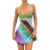 Vestido con corte Y2K, estilo estético, para mujer, con rayas y patchwork, sin mangas, corte A, minivestido estilo años 2000, estilo grunge de hadas, ropa de calle