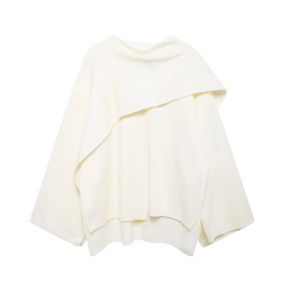 Winter New Women’s Clothing Slim Fit Simple Lazy Style Scarf Cape style Round Neck Long Sleeve Short Knitted Coat Coat