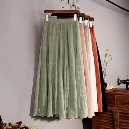 Faldas para mujer, estilo bohemio playero, corte A, doble capa, cintura elástica, largas, cómodas y con temperamento.