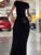 Vestido largo ajustado, sexy, de manga corta y espalda descubierta, liso, elegante, para mujer, para vacaciones de verano.