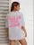 Camisetas con estampado de letras rosas "Not In The Mood" para mujer, ropa de verano de algodón, cuello redondo, manga corta, transpirables, informales