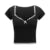 y2k Lace Trim Crop Top Women Sweetheart Neck Short Sleeve T Shirt with Bow Coquette Aesthetic Clothes 2000s Streetwear