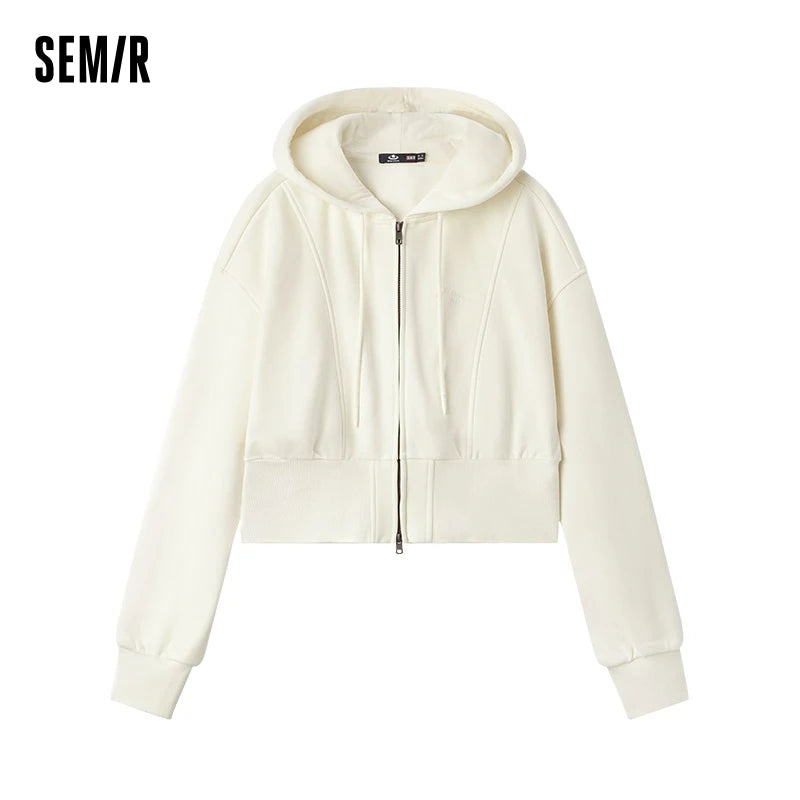 Jacket Women Plum Blossom Short Jacket stylish embroidery  New Autumn Loose-Fit Hooded Jacket