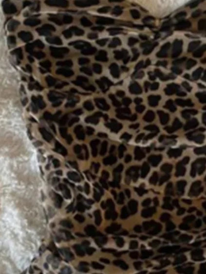 Tops de tubo con estampado de leopardo, ropa de calle, estética urbana, para desplazamientos diarios, retro, sexys, Y2k, cómodos tops de tubo de verano para mujer