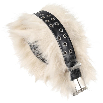 Faux Fur Spliced Pu Fashion Women¡¯s Belts Chic All-Match Khaki Y2k Retro Wild Style Accessorie Exquisite