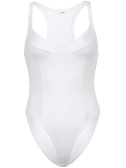Sleeveless Sexy Strap Bodysuit Summer Backless Bodycon Short Jumpsuit Ladies Casual Black White V Neck Body Suit Top