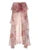 Falda playera bohemia de gasa con volantes y estampado floral para mujer, asimétrica, con dobladillo inclinado, rosa, romántica, elegante y sexy para vacaciones.