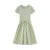 Dress Women Slim-Fit Waist-Cinching Dress  Summer New Fake Two-Piece Round Neck Midi Versatile Dress