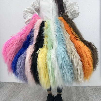 Nuevos bolsos de hombro con forma de corazón de moda para mujer, bolso cruzado de piel sintética de oveja, gran capacidad, bonitos bolsos Y2k Kawaii para chicas.