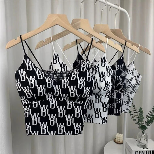 Leopard Print Seamless Crop Top Camisole for Women Ice Silk Vintage Y2k Tube Top Corset Sexy Coquette Push up Padded Bra