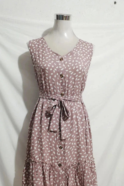 Lace Up Printed Mini Dress