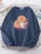 Sudadera con capucha de gato mirando la taza, bonita sudadera de moda para mujer, sudadera de forro polar con cuello redondo, sudaderas casuales, jersey de gran tamaño, ropa deportiva