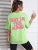 Camisetas con estampado de letras rosas "Not In The Mood" para mujer, ropa de verano de algodón, cuello redondo, manga corta, transpirables, informales
