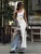 Camisola informal y elegante para mujer, nueva, lisa, de verano, superlarga, con abertura y cuello en U, moldeadora, básica, estilo hipster urbano