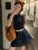 Conjunto informal de dos piezas de punto para otoño, falda corta plisada con top corto de manga corta para mujer, conjunto de tejido de moda coreana, nuevo