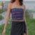 Chaleco bandeau bohemio de verano, bonitos conjuntos de senderismo, estilo preppy, para chica fitness, tops de tubo sin tirantes, tops cortos con hombros descubiertos y estampado gráfico
