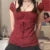 Elegante camiseta de cuello cuadrado para mujer, jersey de manga corta con lazo kawaii, camisetas Y2K vintage de hadas grunge, top corto para mujer, ropa retro