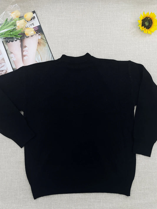 Suéter estilo viajero con temperamento para mujer, otoño e invierno, nuevo, suelto, combinable, con cuello redondo, tejido de punto.
