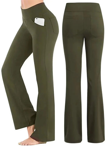 Elegant Women’s Pants Palazzo Flared Wide Killer High Waist OL Ladies Career Long Trousers