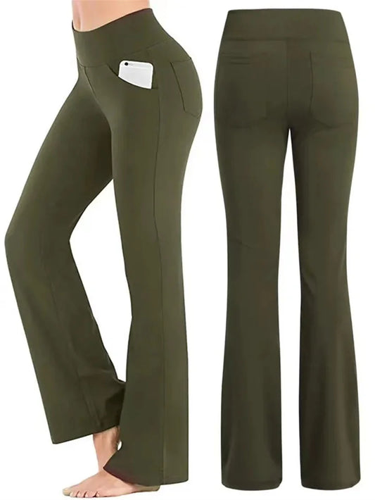 Elegant Women’s Pants Palazzo Flared Wide Killer High Waist OL Ladies Career Long Trousers