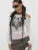 Fashion Knitted Mesh Character Print Graphic T Shirts Casual One-Piece Neckline Long Sleeve Women Clothes See-Through Y2k Top
