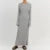 Women Elegant Ribbed Knit Full Sleeve Maxi Dress Crew Neck Bodycon Pencil Long Dress Tie Waist Dress 90s Vintage Streetwear