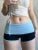 Shorts casuales ajustados con diseño de patchwork en contraste para mujer