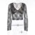 Fairy Cottage Floral Lace Crop Tops Women Korean Long Sleeve Slim Fit Tees Y2K Vintage V Neck See Through Sheer Mesh T Shirt