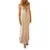 Vestido largo sexy para mujer, color sólido, escote en V, tirantes finos, sin mangas, espalda descubierta, para fiesta de noche
