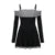Christmas Dress Women y2k Clothes Contrast Color Cold Shoulder Long Sleeve A Line Mini Dress Evening Party Dresses