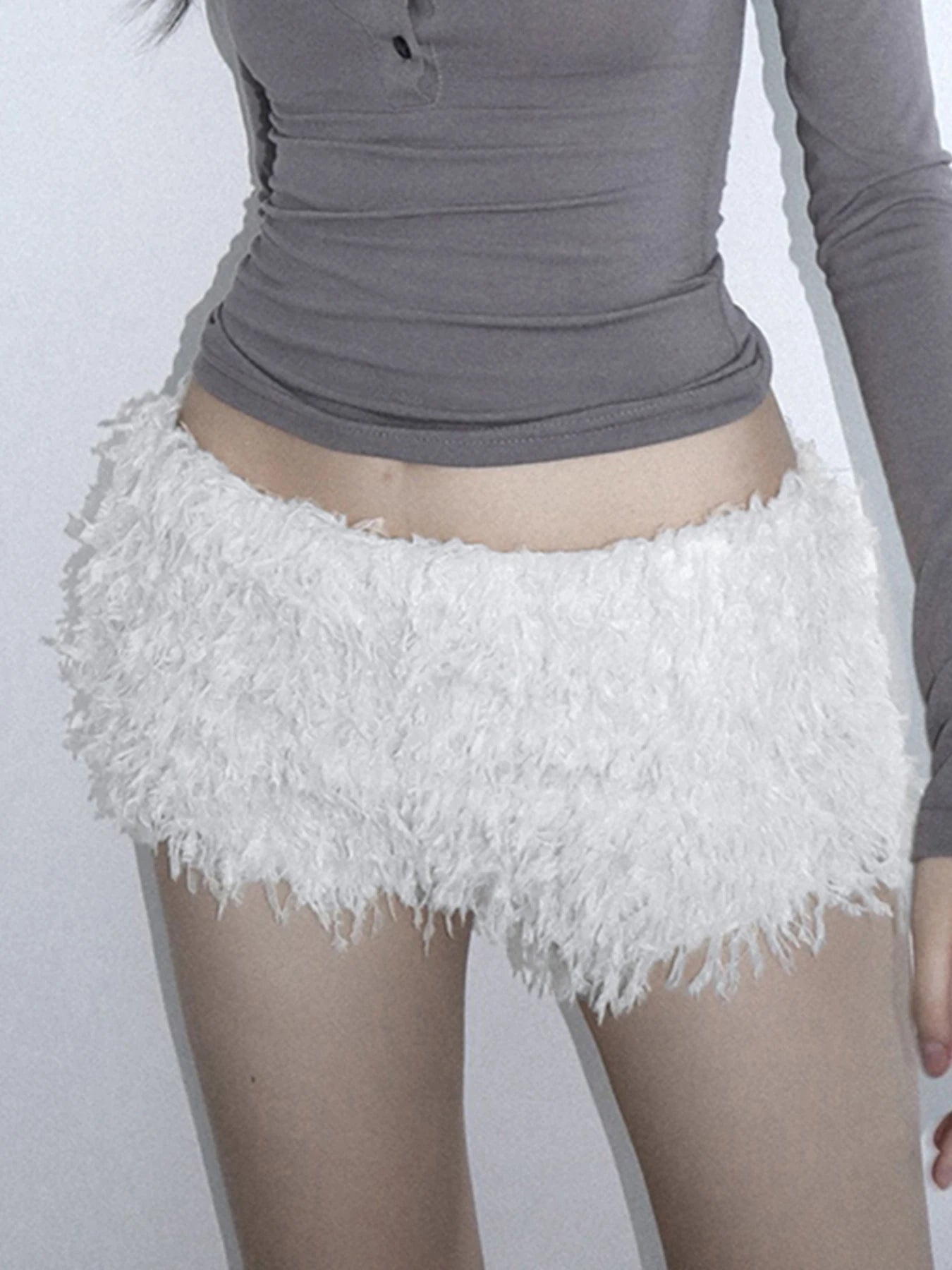 Pantalones básicos de punto liso de piel sintética para mujer, cortos, elegantes, ajustados, sencillos, de cintura baja, diseño de otoño e invierno, Y2K