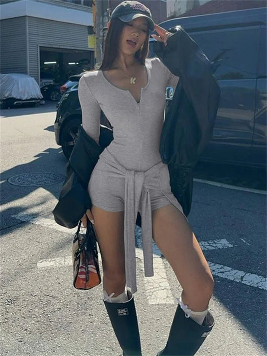 Sexy Bandage 2 Piece-Set Skirt Women Zipper Skinny Yoga Jumpsuit And Lace-Up Skirt Sets Clothes Women’s Jumpsuit Outfits