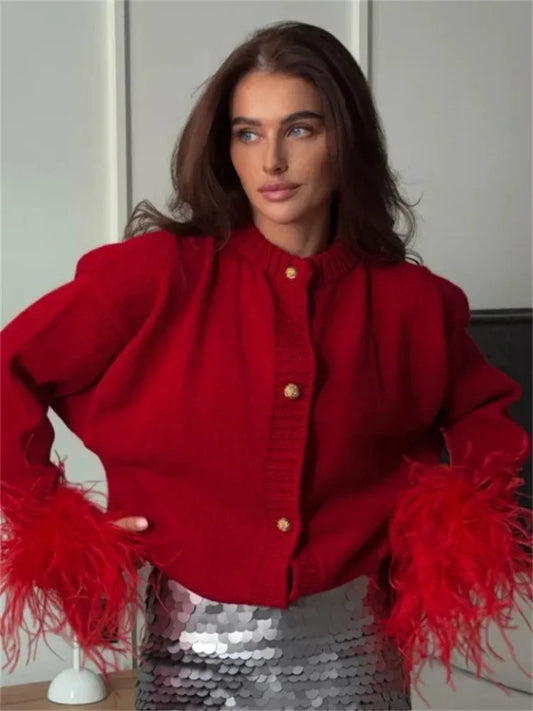 Suéter tipo cárdigan de retazos de moda para mujer, de manga larga, cintura alta, ajustado, esponjoso, Y2k, prendas de vestir exteriores, abrigo de punto para mujer, nuevo