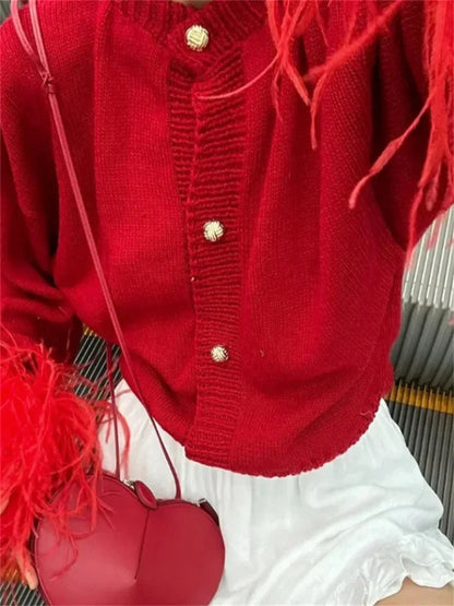 Suéter tipo cárdigan de retazos de moda para mujer, de manga larga, cintura alta, ajustado, esponjoso, Y2k, prendas de vestir exteriores, abrigo de punto para mujer, nuevo