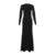 Vestido maxi sexy ajustado con fruncido de flores para mujer, manga larga, liso, para fiesta, ropa de calle, elegante, de alta elasticidad.