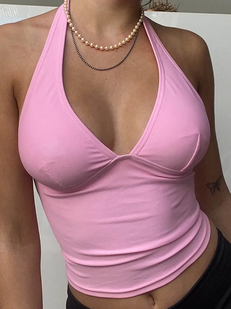 Top sexy con hombros descubiertos para mujer, conjunto de fiesta para club, corte tubo, sin mangas, espalda descubierta, top corto de verano