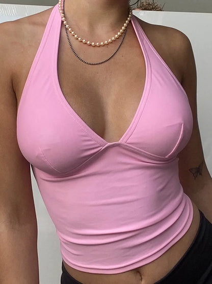 Top sexy con hombros descubiertos para mujer, conjunto de fiesta para club, corte tubo, sin mangas, espalda descubierta, top corto de verano