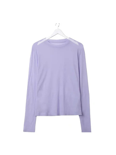 Sexy Women T Shirt See Through Transparent Mesh Tops Long Sleeve Ladies T-Shirt Pink Green Top Basic Tops for Women