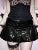 Falda de cuero punk sexy gótica navideña para mujer, nueva minifalda lisa con diseño de metal Gyaru, estilo chic oscuro, con personalidad, ropa de calle