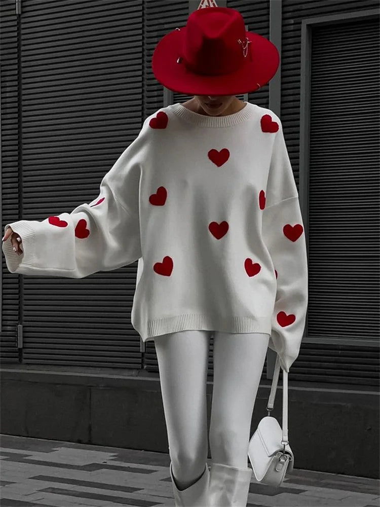 Suéter de punto para mujer, jersey holgado de otoño a la moda con retazos, manga larga, informal, de punto, ropa de calle, jersey de contraste para mujer